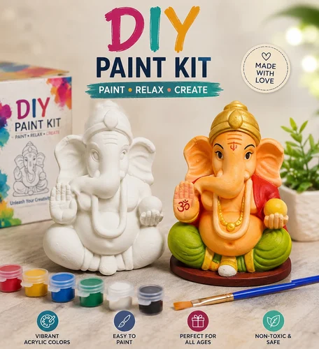 Shri Ganesh Concrete Figure DIY Painting craft Kit